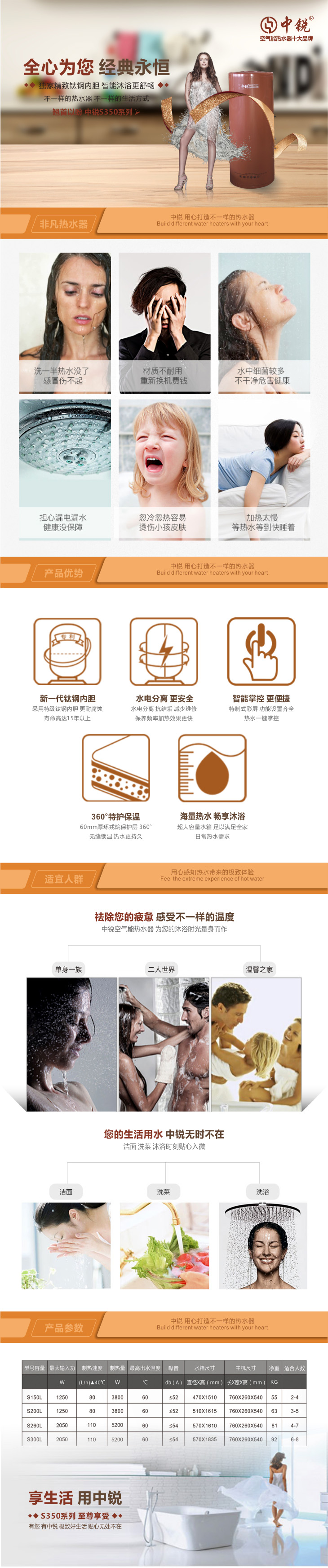 家用S系列-古漆紅空氣能熱水器